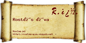 Rostás Éva névjegykártya